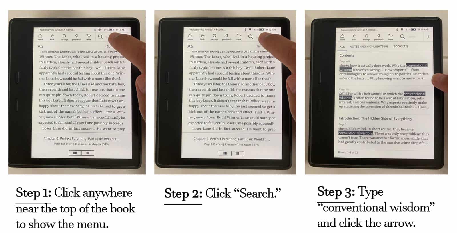 How to Search on an Amazon Kindle
